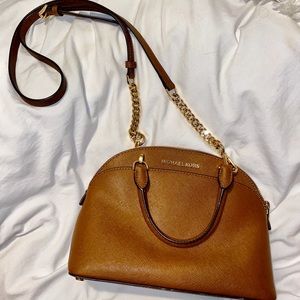 Brown Leather Michael Kors|Emmy Saffiano Handbag
